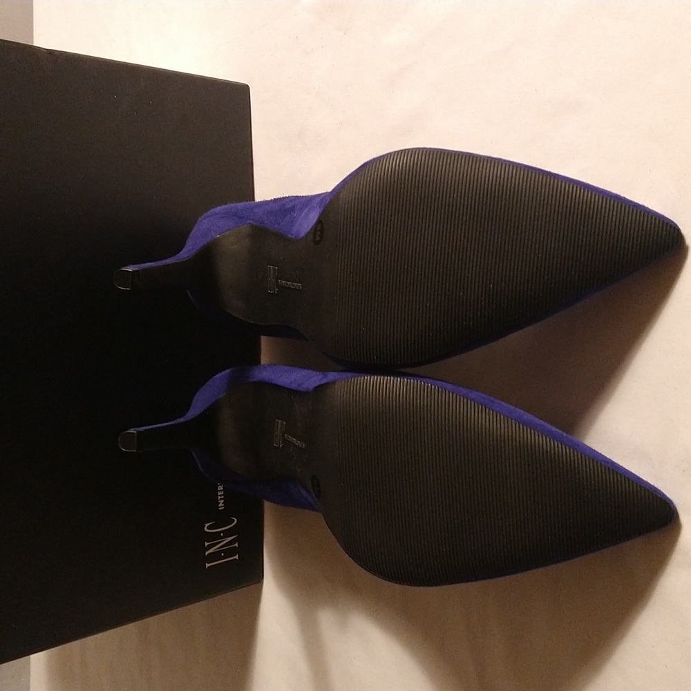 INC INTERNATIONAL CONCEPTS ELECTRIC BLUE SUEDE STILETTOS SHOES - Picture 3 of 5